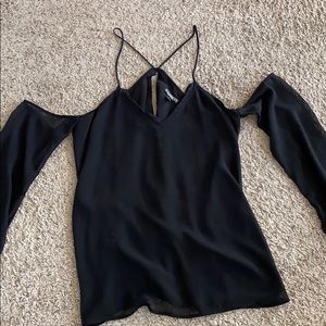 Black open shoulder blouse